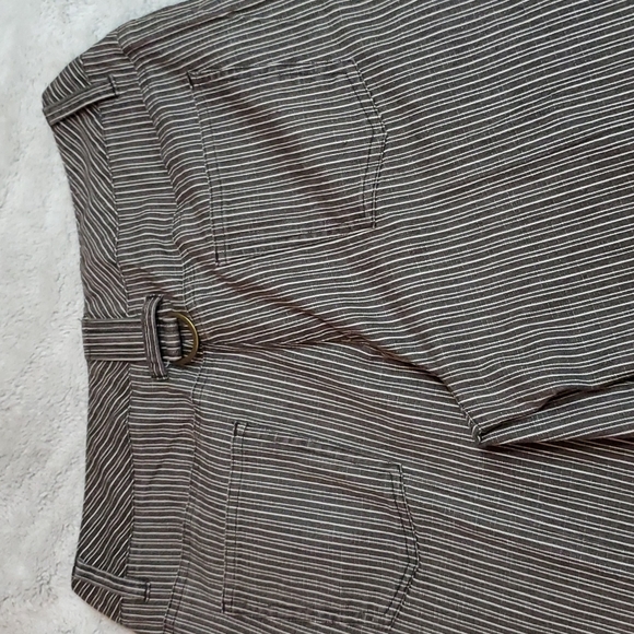NEW DIRECTIONS Womens Brown/White 4-Pocket Lightweight Pants-Brass Trim-EUC-Sz 6 - Picture 10 of 16